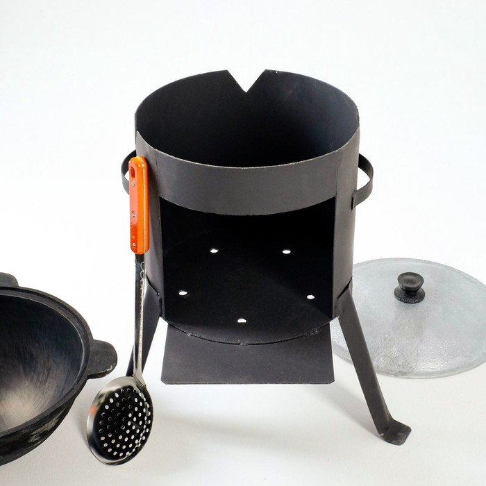 Набор для плова 3 предмета: казан 6 л, печь под казан, шумовка 43 см, приправа в подарок Набор для плова 3 предмета: казан 6 л, печь под казан, шумовка 43 см, приправа в подарок