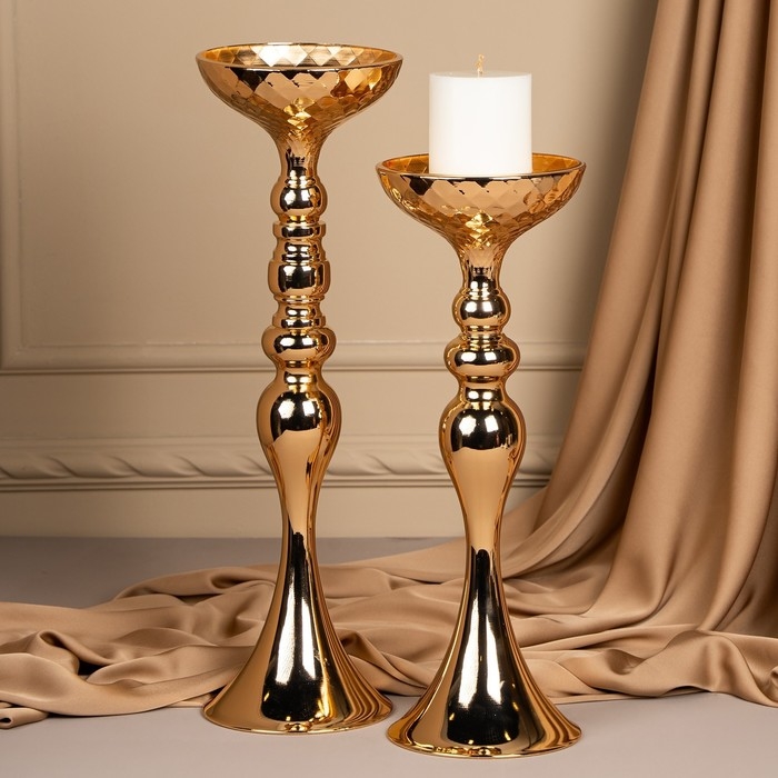 Подсвечник металл на 1 свечу «Ричард» цвет золото 12.5 х 12.5 х 37.5 см Подсвечник металл на 1 свечу «Ричард» цвет золото 12.5 х 12.5 х 37.5 см