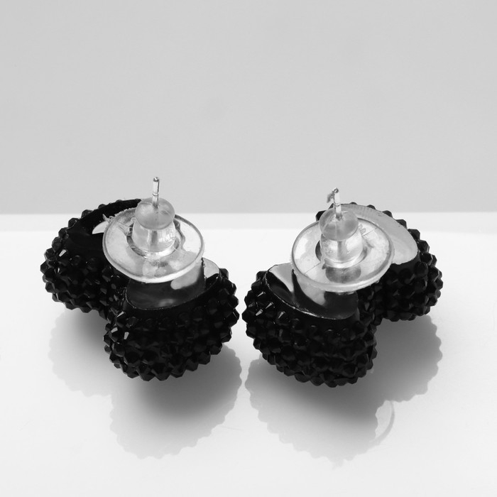 Серьги пластик «Карамель» бант, цвет чёрный Серьги пластик «Карамель» бант, цвет чёрный