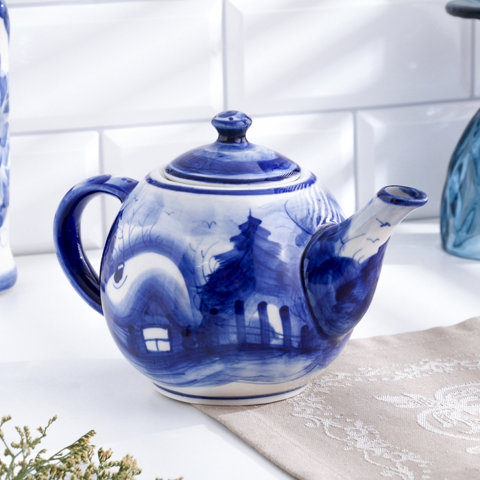 Чайник Чайник "Шар", сюжет, гжель