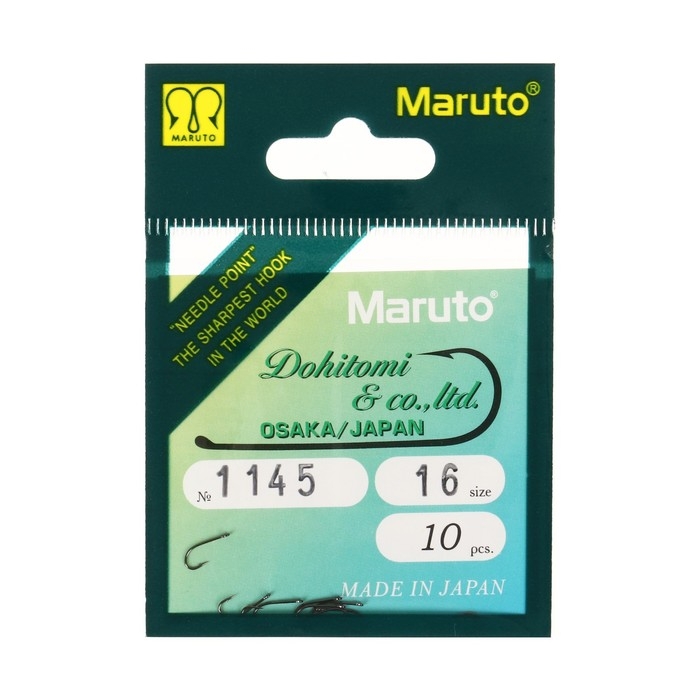 Крючки Maruto 1145, цвет ВN, № 16, 10 шт. Крючки Maruto 1145, цвет ВN, № 16, 10 шт.