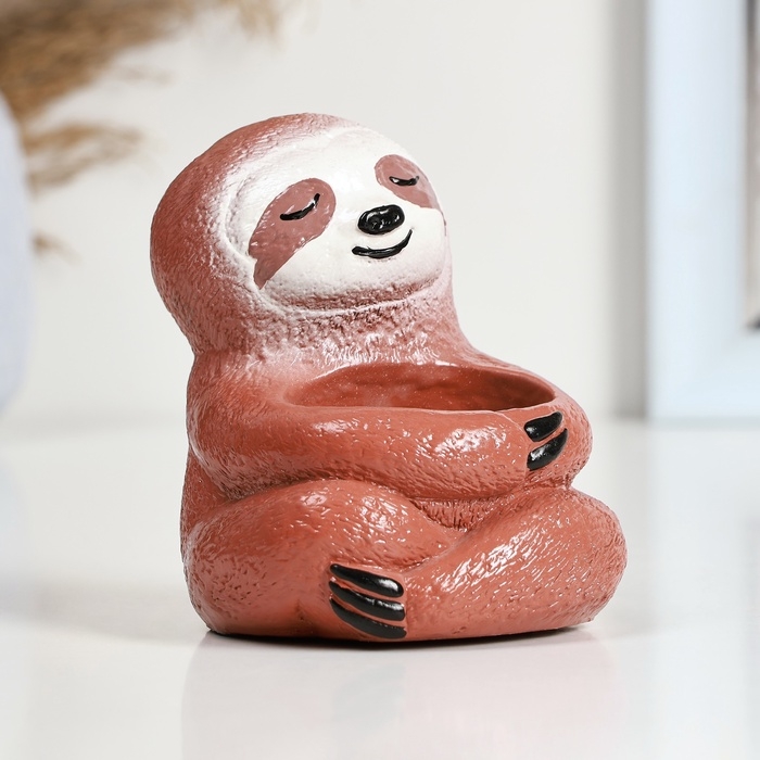 Подсвечник  Подсвечник "Ленивец" коричневый, 11см