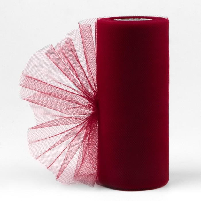 Фатин, 15 см, 11 ± 1 г/кв.м, 23 ± 1 м, цвет бордовый №33 Фатин, 15 см, 11 ± 1 г/кв.м, 23 ± 1 м, цвет бордовый №33