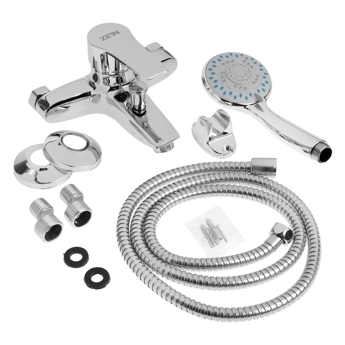 Смеситель для ванны ZEIN Z2080CR, картридж 40 мм, с душевым набором, латунь, хром Смеситель для ванны ZEIN Z2080CR, картридж 40 мм, с душевым набором, латунь, хром