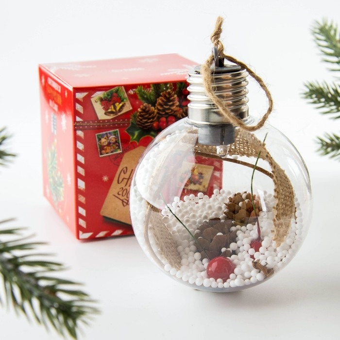 Ёлочный шар новогодний «С Новым годом!», на Новый год, d=8 см. Ёлочный шар новогодний «С Новым годом!», на Новый год, d=8 см.