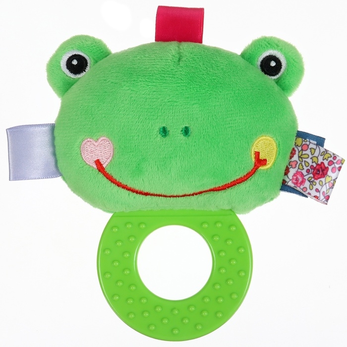 Погремушка мягкая с прорезывателем «Лягушонок», Крошка Я Погремушка мягкая с прорезывателем «Лягушонок», Крошка Я