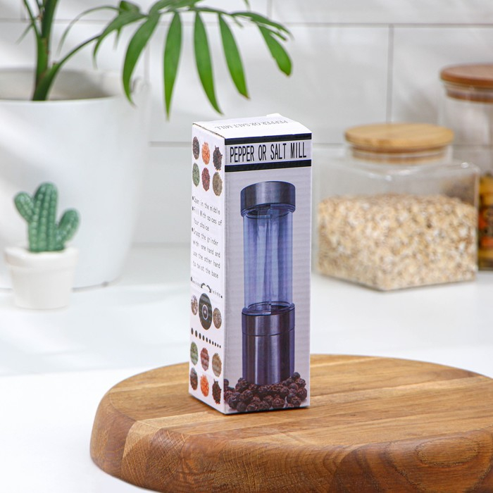 Мельница для специй Magistro «Лоста», 17,5×5,3 см, двусторонняя, керамический механизм, цвет серебряный