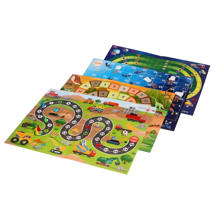 Настольная игра «Веселые ходилки» 4 в 1, для мальчиков Настольная игра «Веселые ходилки» 4 в 1, для мальчиков