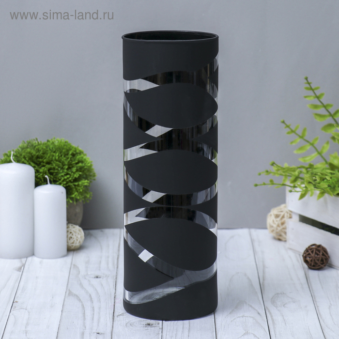 Ваза Ваза "Вернисаж" чёрный трубка 107 30см , 2,2л