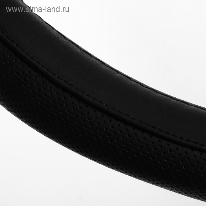 Оплетка на руль TORSO, натуральная кожа, размер 38 см, перфорированная вставка, черный Оплетка на руль TORSO, натуральная кожа, размер 38 см, перфорированная вставка, черный