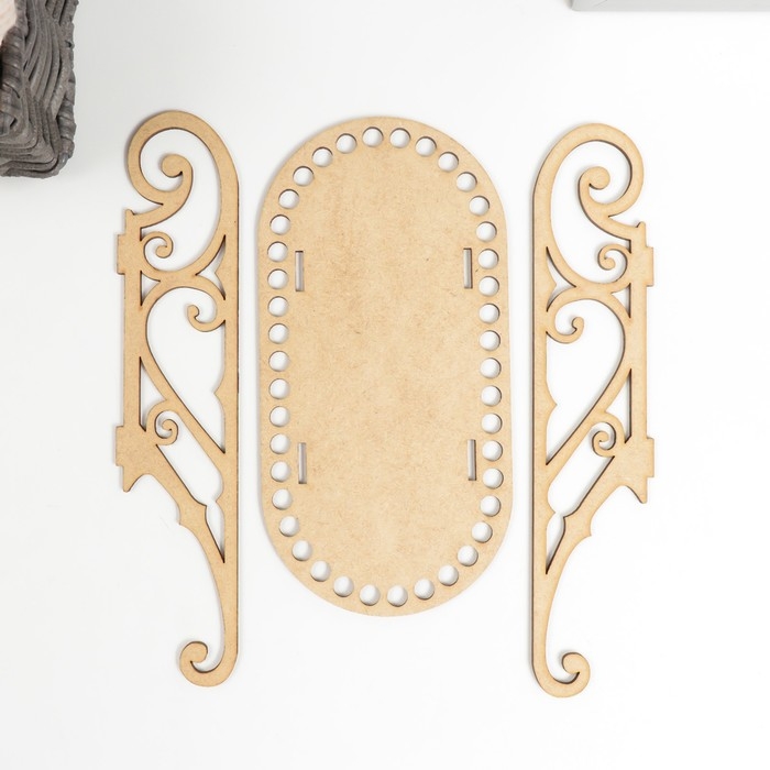 Заготовка для вязания Заготовка для вязания "Сани. Вид 4" набор 3 детали,донышко 20х10 см