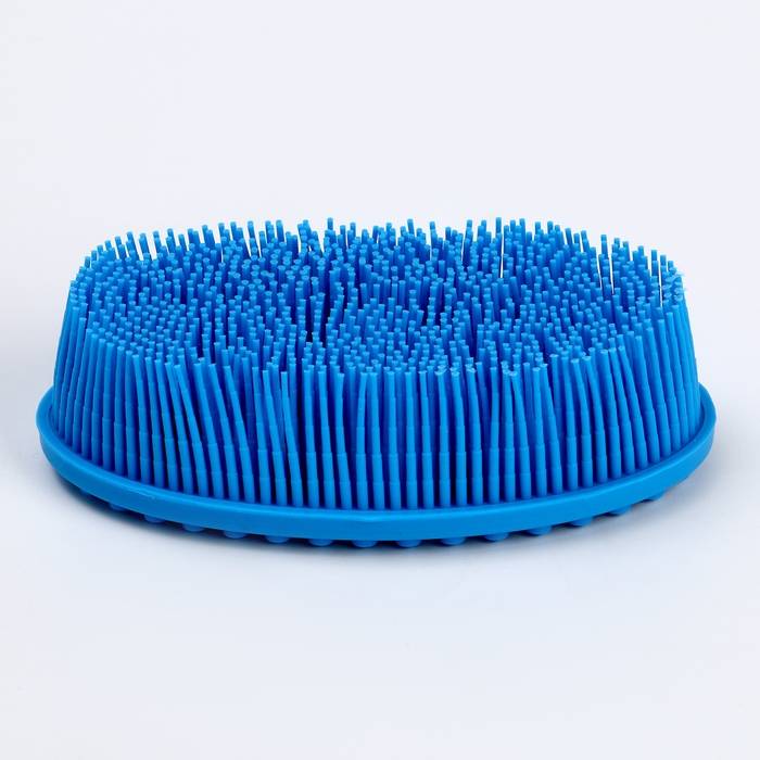 Мочалка детская силиконовая для купания малышей, цвет голубой Мочалка детская силиконовая для купания малышей, цвет голубой