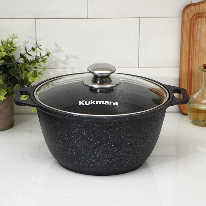 Кастрюля, 3 л, d=24 см, h=17 см, антипригарное покрытие, цвет тёмный мрамор Кастрюля, 3 л, d=24 см, h=17 см, антипригарное покрытие, цвет тёмный мрамор
