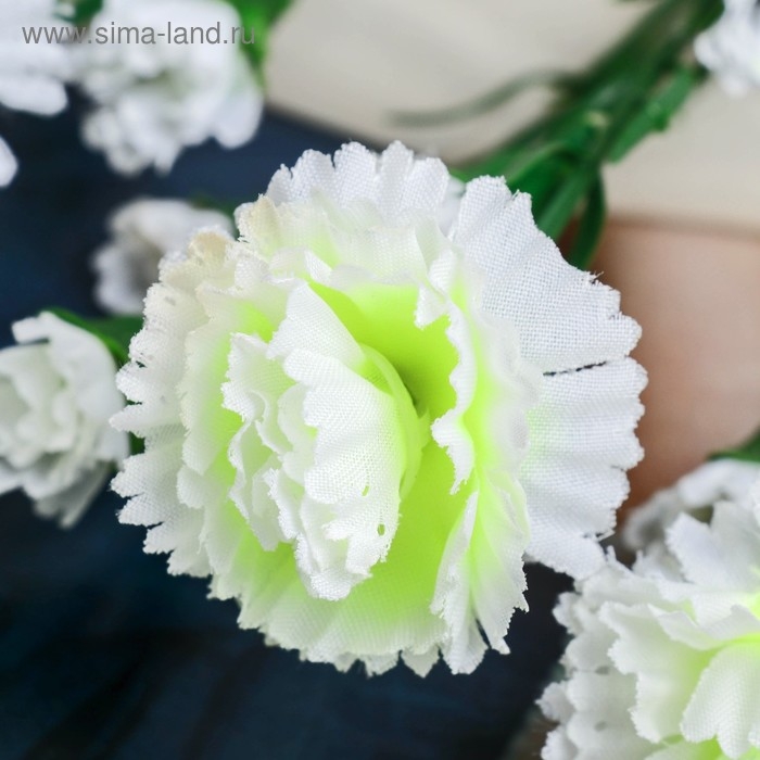 Цветы искусственные "Гвоздика кустовая" 60 см, белый