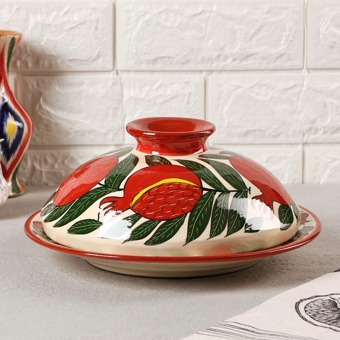 Блинница Риштанская Керамика  Блинница Риштанская Керамика "Гранаты", 26 см