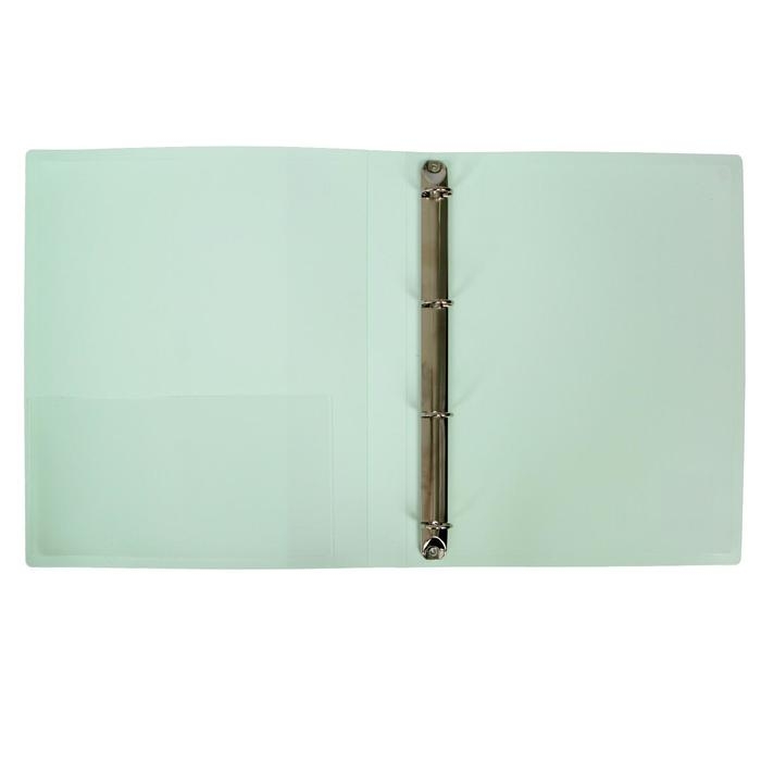 Папка на 4 кольцах А4, Calligrata, 25 мм, 700 мкм, внутренний карман, карман на корешок, салатовая Папка на 4 кольцах А4, Calligrata, 25 мм, 700 мкм, внутренний карман, карман на корешок, салатовая