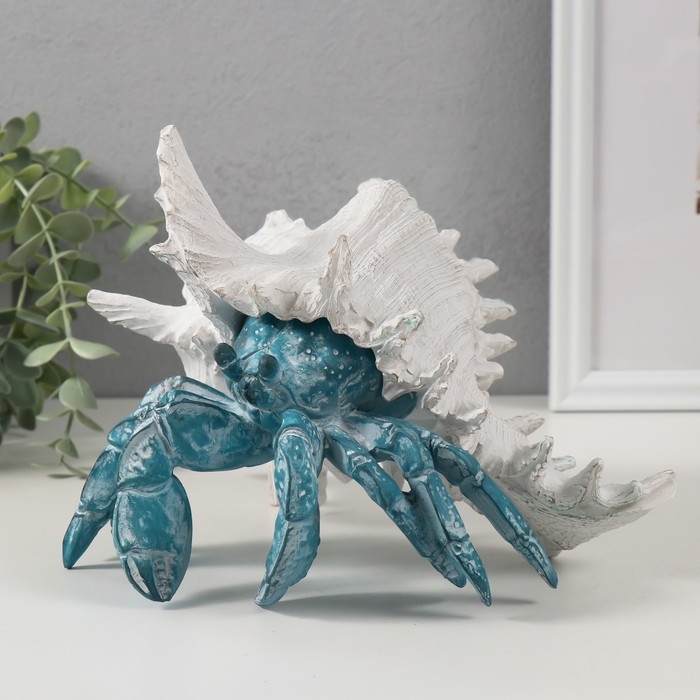 Сувенир полистоун Сувенир полистоун "Коралловый риф. Краб в ракушке" 23,5х23,5х17,8 см