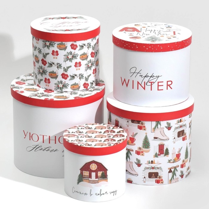 Набор подарочных коробок 5 в 1 «Уютного Нового года», 13 х 14‒19.5 х 22 см, Новый год Набор подарочных коробок 5 в 1 «Уютного Нового года», 13 х 14‒19.5 х 22 см, Новый год