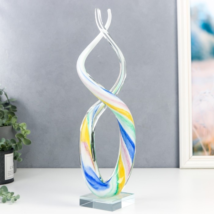 Сувенир интерьерный стекло  Сувенир интерьерный стекло "Виток" под муранское стекло 38х4х14 см