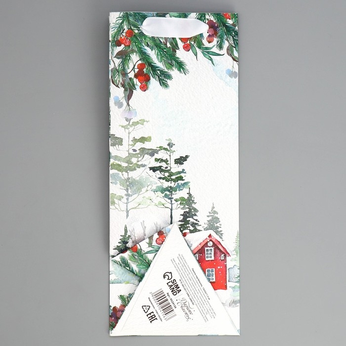 Пакет под бутылку, треугольный «Чудо», 13 х 32 х 11.3 см, Новый год Пакет под бутылку, треугольный «Чудо», 13 х 32 х 11.3 см, Новый год