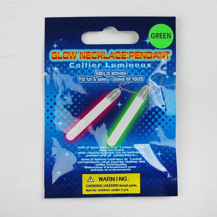 Неоновая палочка &laquo;Кулон&raquo;, набор 2 шт., цвета МИКС