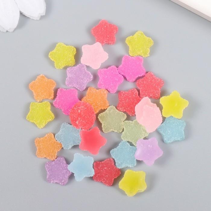 Декор для творчества пластик Декор для творчества пластик "Звёздочки-мармелад" набор 30 шт МИКС 1х1х0,5 см