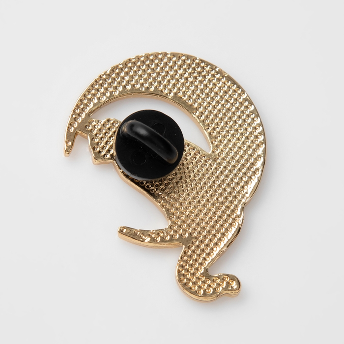 Значок «Кот на Луне», цвет чёрный в золоте Значок «Кот на Луне», цвет чёрный в золоте