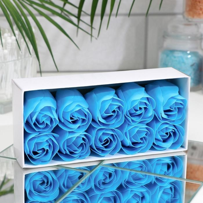 Мыльные розочки, синие, набор 10 шт. Мыльные розочки, синие, набор 10 шт.