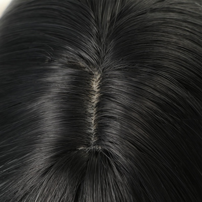 Парик искусственный, с чёлкой, имитация кожи, 60 см, цвет чёрный/пепельный Парик искусственный, с чёлкой, имитация кожи, 60 см, цвет чёрный/пепельный