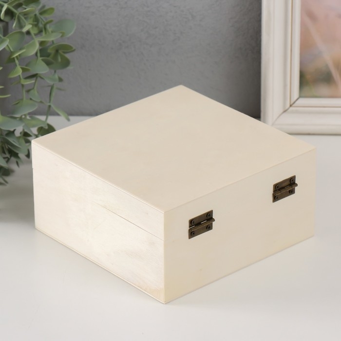 Шкатулка дерево под роспись Шкатулка дерево под роспись "Квадратная" замок пряжка 16х16х8 см