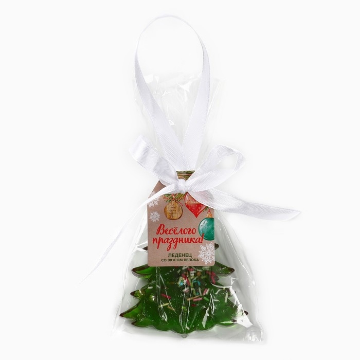 Новый год! Леденец в форме ёлки со вкусом яблока &laquo;Весёлого праздника&raquo;, 50 г