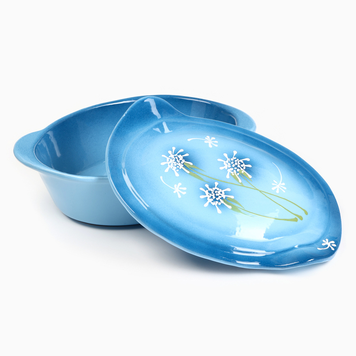 Емкость для запекания  Емкость для запекания "Трапеза овальная с крышкой" 2,2л / 30х22х11,5см, расторопша