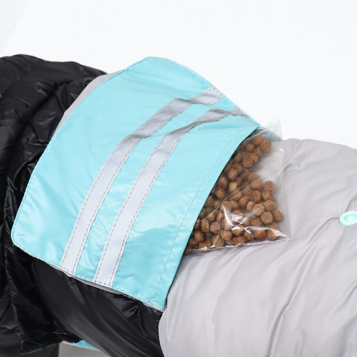 Комбинезон Комбинезон "Анорак" светоотражающий, размер 8 (ДС 19 см, ОГ 30, ОШ 22 см), чёрно-голубой