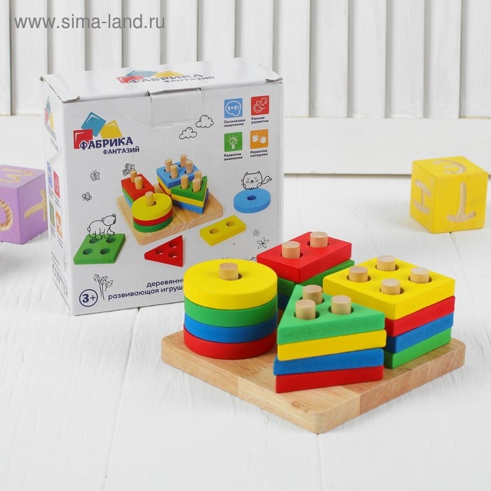 Сортер «Логический квадрат», толщина элементов — 1 см Сортер «Логический квадрат», толщина элементов — 1 см