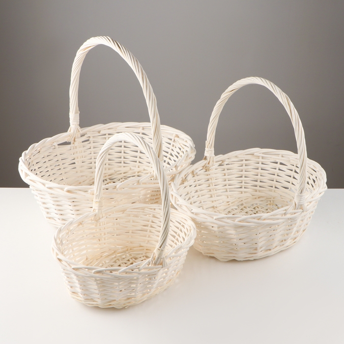 Набор корзин, 3 шт, 46×36×16/42 см, 41×31×14/35 см, 34×27×12/31 см, ива Набор корзин, 3 шт, 46×36×16/42 см, 41×31×14/35 см, 34×27×12/31 см, ива