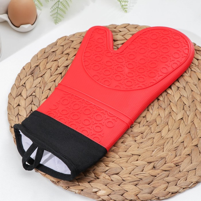 Рукавица для горячего с манжетой Доляна «Профи», силикон, 36×18,5 см, цвет МИКС Рукавица для горячего с манжетой Доляна «Профи», силикон, 36×18,5 см, цвет МИКС