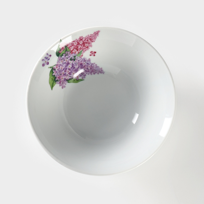 Салатник фарфоровый «Идиллия. Сирень», 600 мл, d=17,5 см