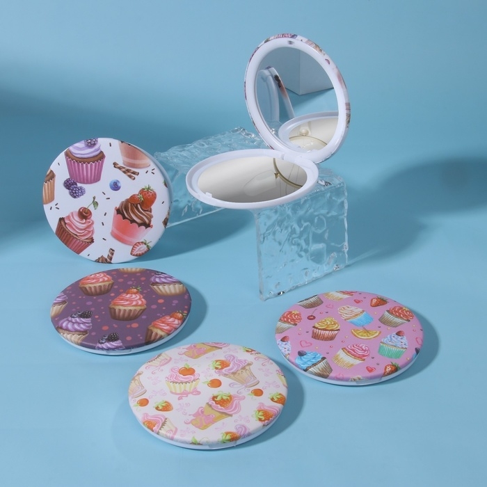 Зеркало складное «Сладости», d = 7,5 см, рисунок МИКС Зеркало складное «Сладости», d = 7,5 см, рисунок МИКС