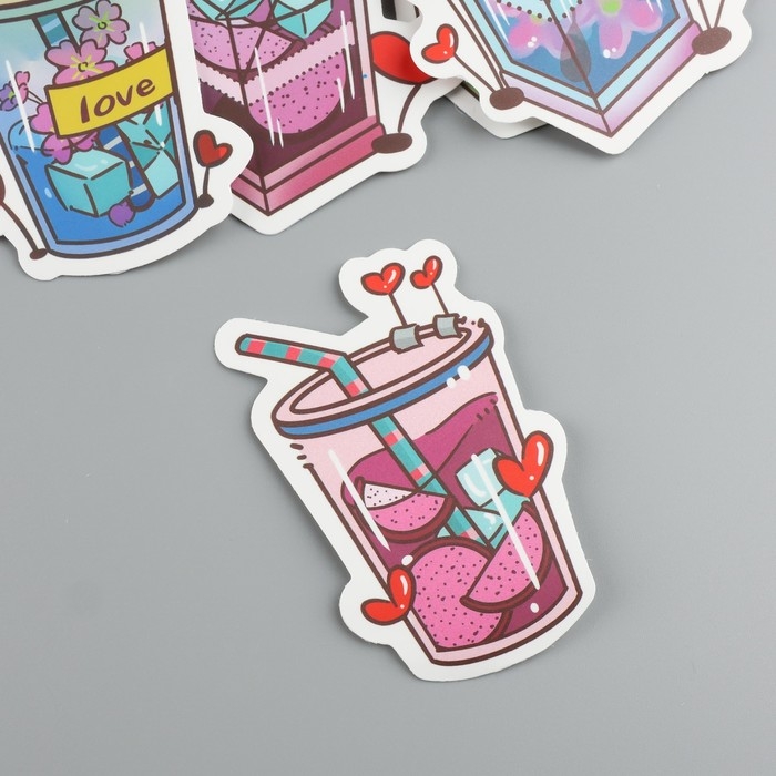 Наклейки пластик Наклейки пластик "Цветы любви" набор 60 шт 10х12 см