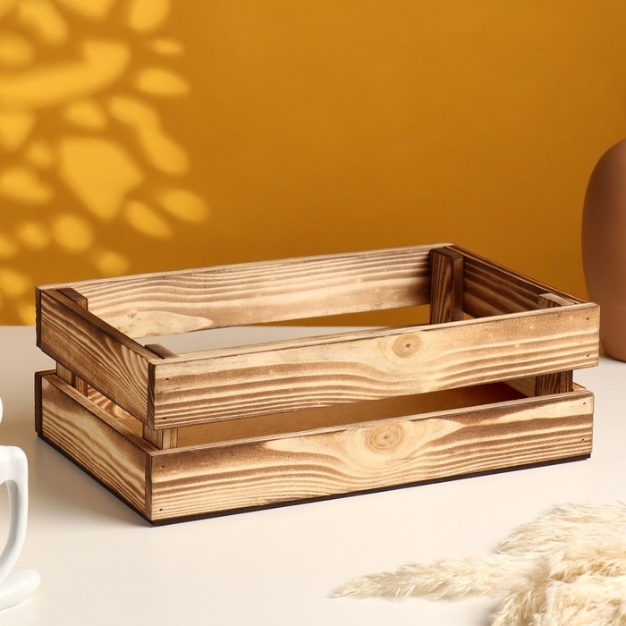 Набор ящиков деревянных  Набор ящиков деревянных "3 в 1" (30,5х18,5х10; 26х16х9,5; 21х13х9) см обожженный