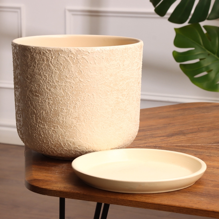 Горшок цветочный Лава бежевая 5.4 л Горшок цветочный Лава бежевая 5.4 л