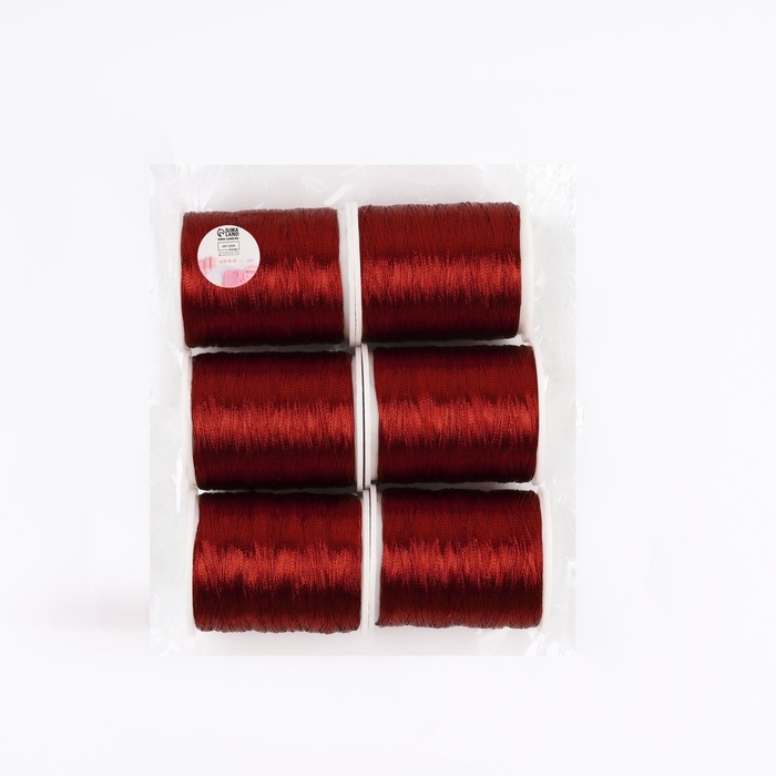 Набор металлизированных ниток, 91 ± 1 м, 6 шт, цвет красный Набор металлизированных ниток, 91 ± 1 м, 6 шт, цвет красный