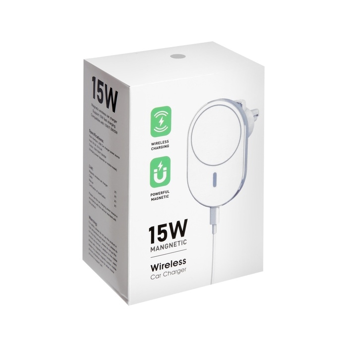 Автомобильный держатель X19, беспроводная зарядка, совместим c MagSafe, 15 W, белый Автомобильный держатель X19, беспроводная зарядка, совместим c MagSafe, 15 W, белый