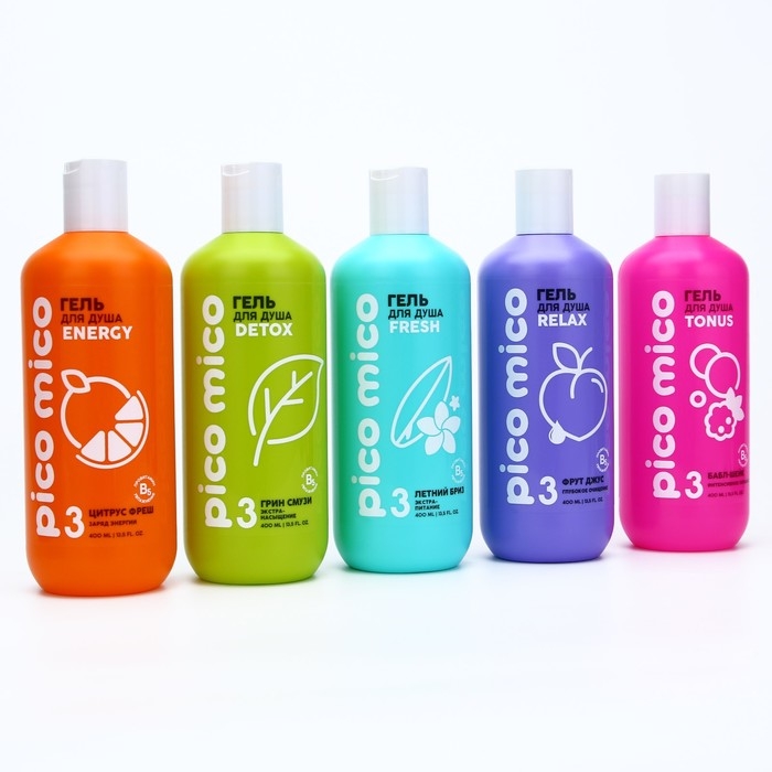 Гель для душа, экстра-питание, 400 мл, аромат летнего бриза, PICO MICO Гель для душа, экстра-питание, 400 мл, аромат летнего бриза, PICO MICO