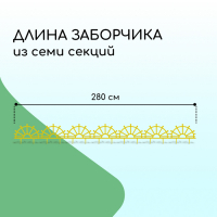 Ограждение декоративное, 32 × 280 см, 7 секций, пластик, жёлтое, «Штурвал»