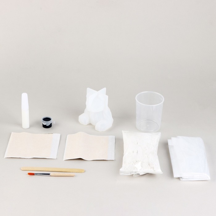 Фигурка гипсовая под раскраску своими руками «Полигональный гипсовый мишка», 7 х 6 см, набор для создания Фигурка гипсовая под раскраску своими руками «Полигональный гипсовый мишка», 7 х 6 см, набор для создания