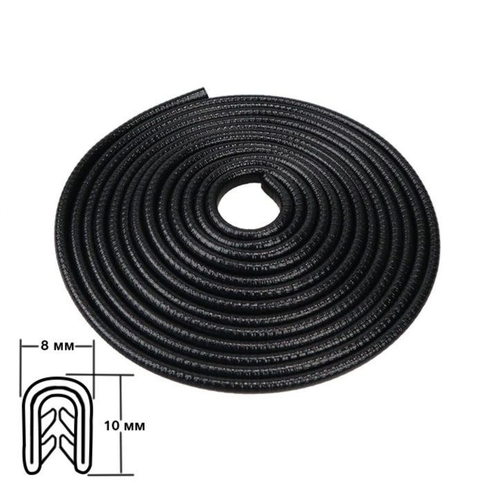 Защитная накладка на контур двери, металлический сердечник, 5 м, черный Защитная накладка на контур двери, металлический сердечник, 5 м, черный