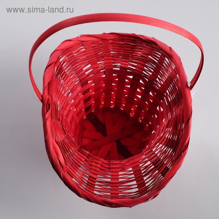 Корзина плетёная, бамбук, красная, (шляпка) Корзина плетёная, бамбук, красная, (шляпка)