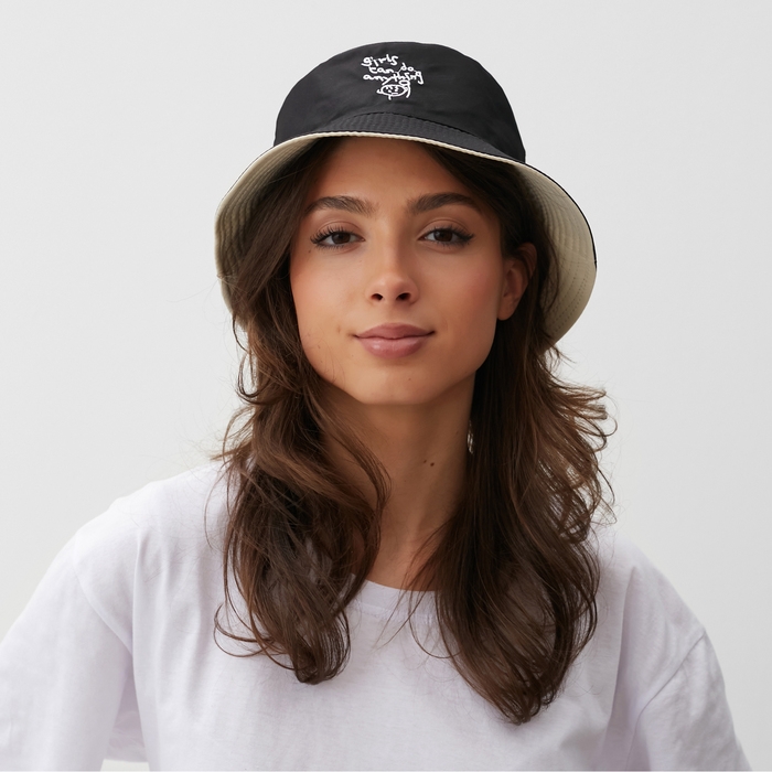 Панама двусторонняя MINAKU «Лицо» цвет бежевый, размер 56-58