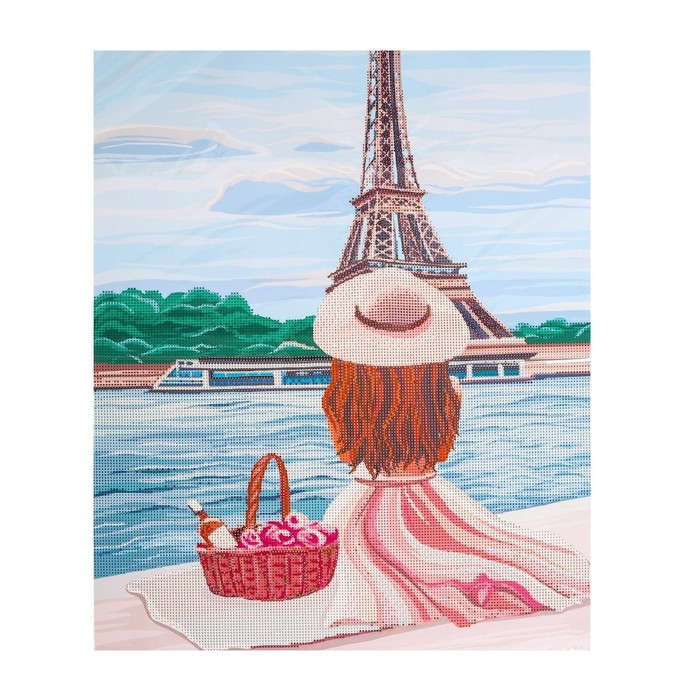 Алмазная мозаика с частичным заполнением на холсте «Девушка на берегу», 50 x 60 см Алмазная мозаика с частичным заполнением на холсте «Девушка на берегу», 50 x 60 см